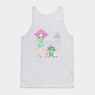 Hipster traveler girl Tank Top